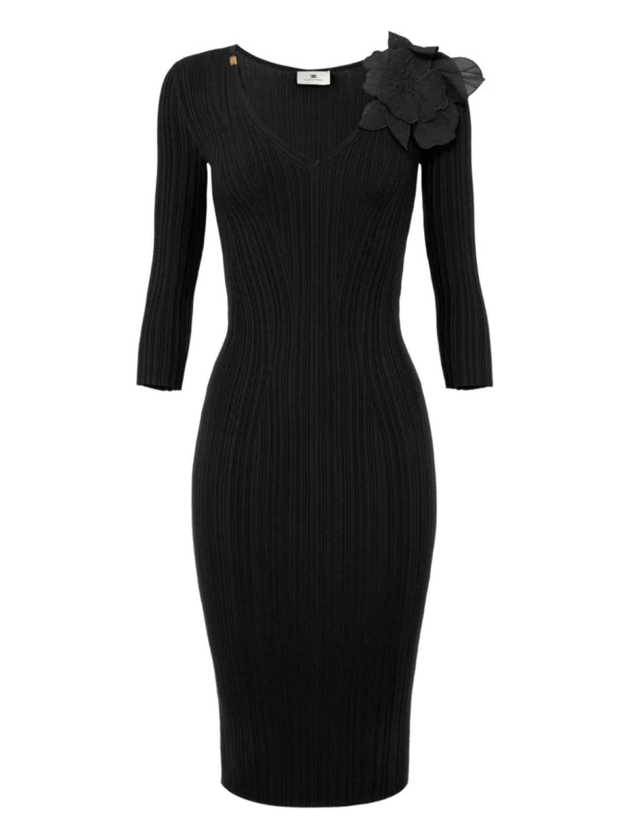 Платье миди с цветочной отделкой Elisabetta Franchi, черный
Платье миди с цветочной отделкой Elisabetta Franchi, черный
