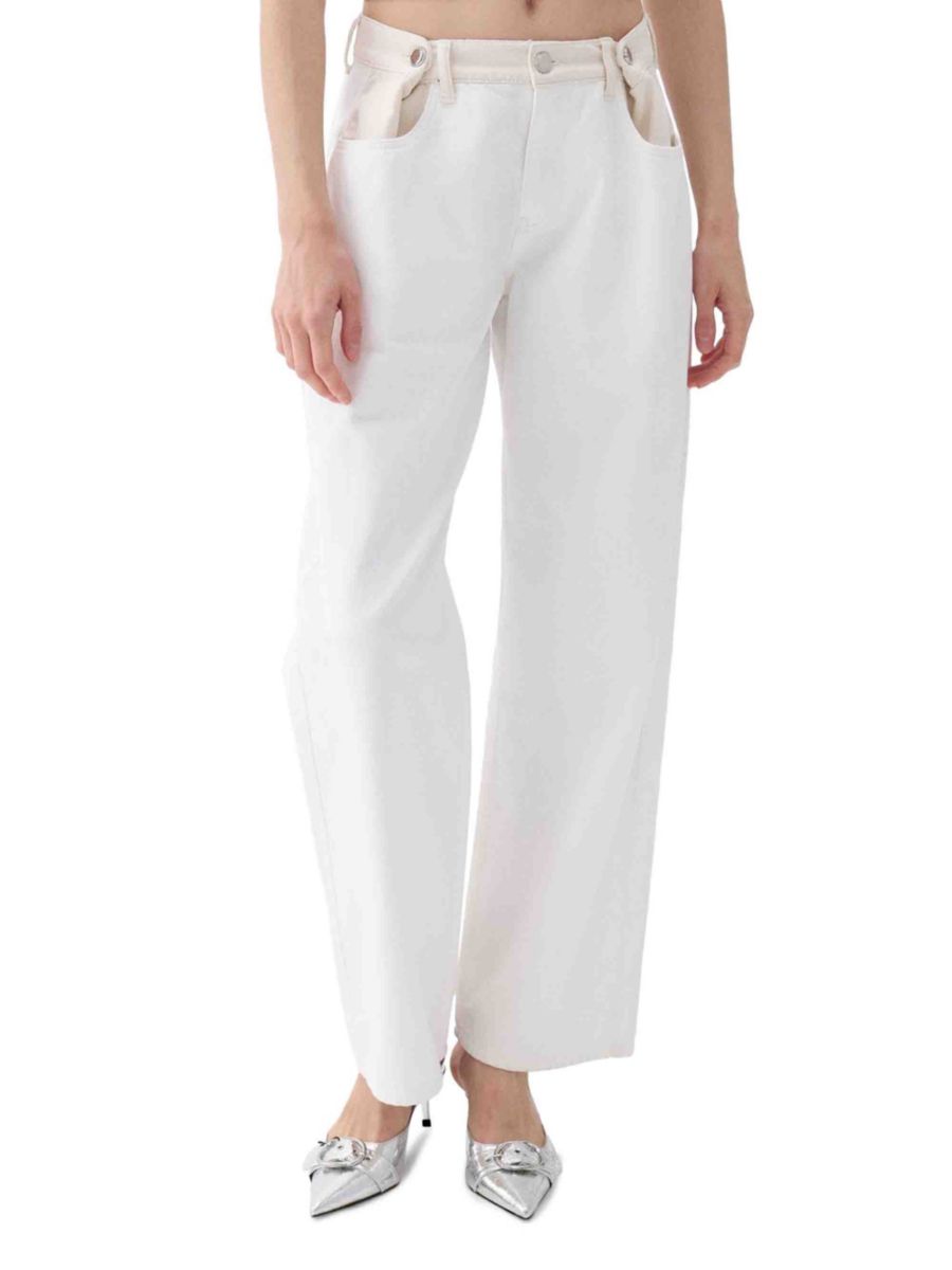 Джинсы с высокой посадкой и отделкой Nocturne, белый 
Джинсы с высокой посадкой и отделкой Nocturne, белый