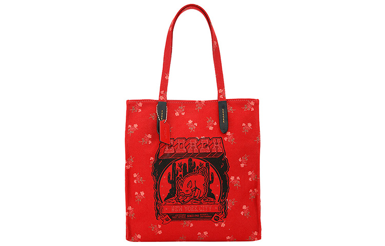 Переработанная холщовая сумка-шопер с кожаной отделкой и принтом, женская наплечная сумка Coach красная Tubas
Переработанная холщовая сумка-шопер с кожаной отделкой и принтом, женская наплечная сумка Coach красная Tubas