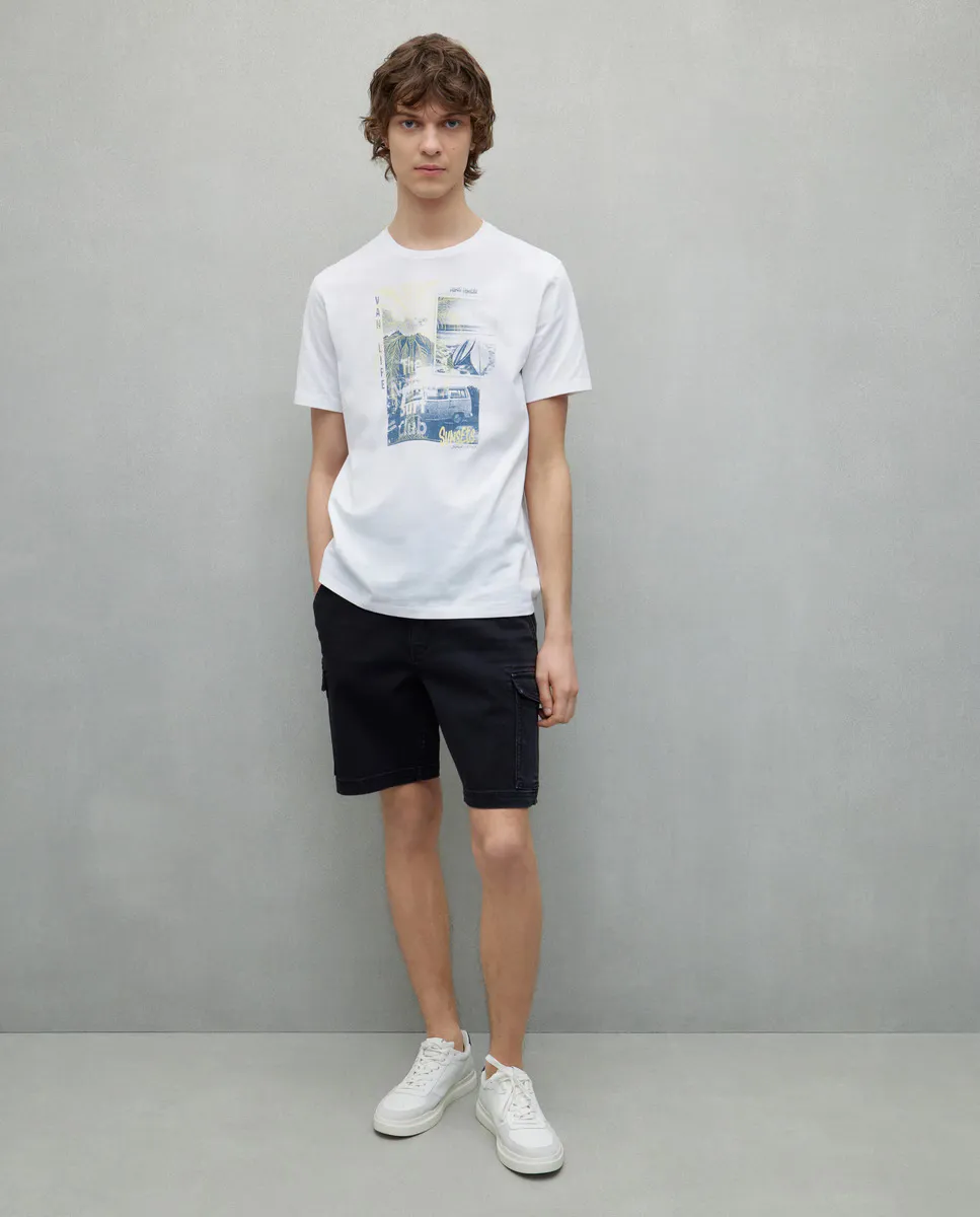 Мужские шорты-бермуды из эластичного денима с множеством карманов Easy Wear, цвет 850 Piedra 
Мужские шорты-бермуды из эластичного денима с множеством карманов Easy Wear, цвет 850 Piedra