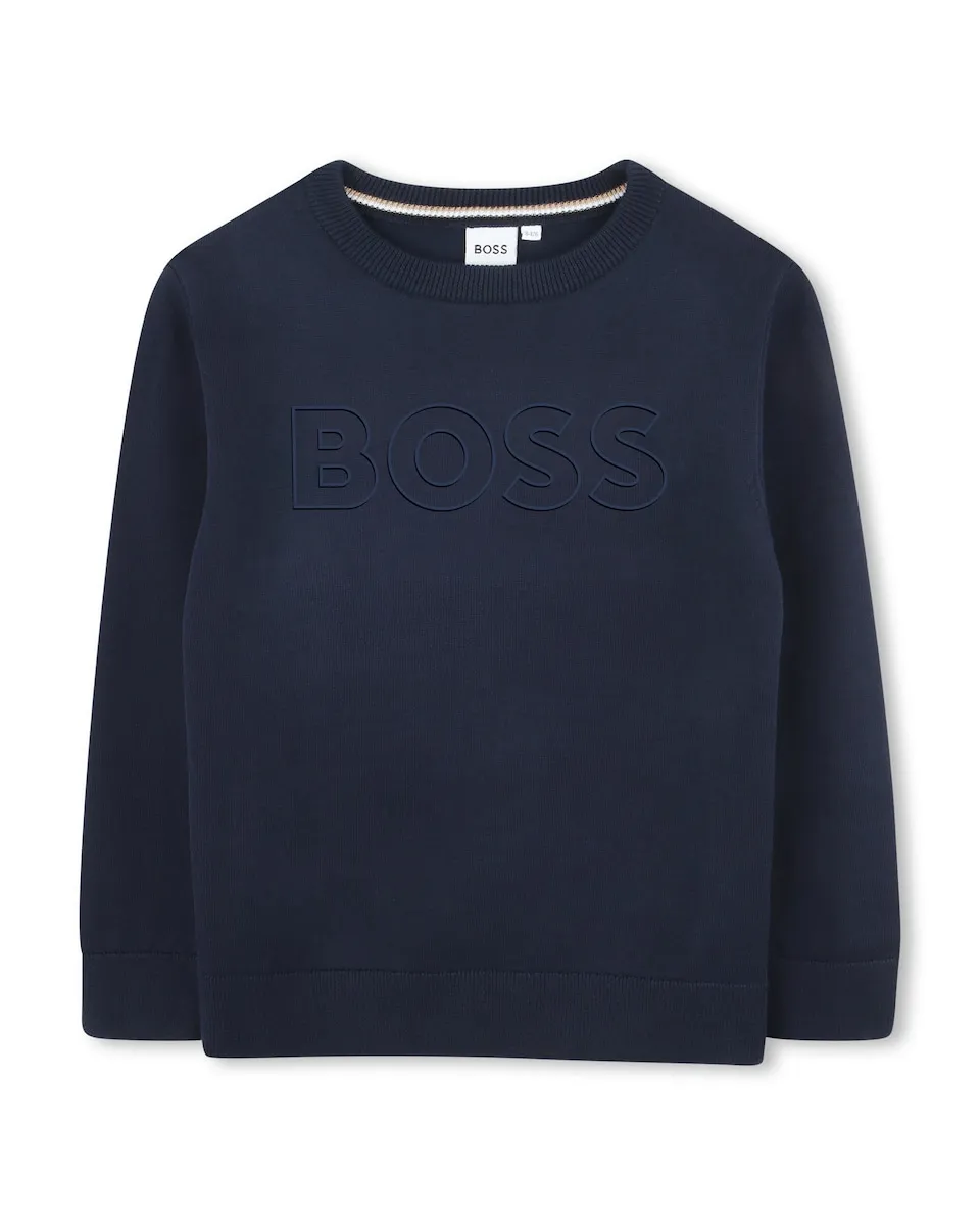 Детский хлопковый джемпер с логотипом спереди BOSS Kidswear, черный
Детский хлопковый джемпер с логотипом спереди BOSS Kidswear, черный