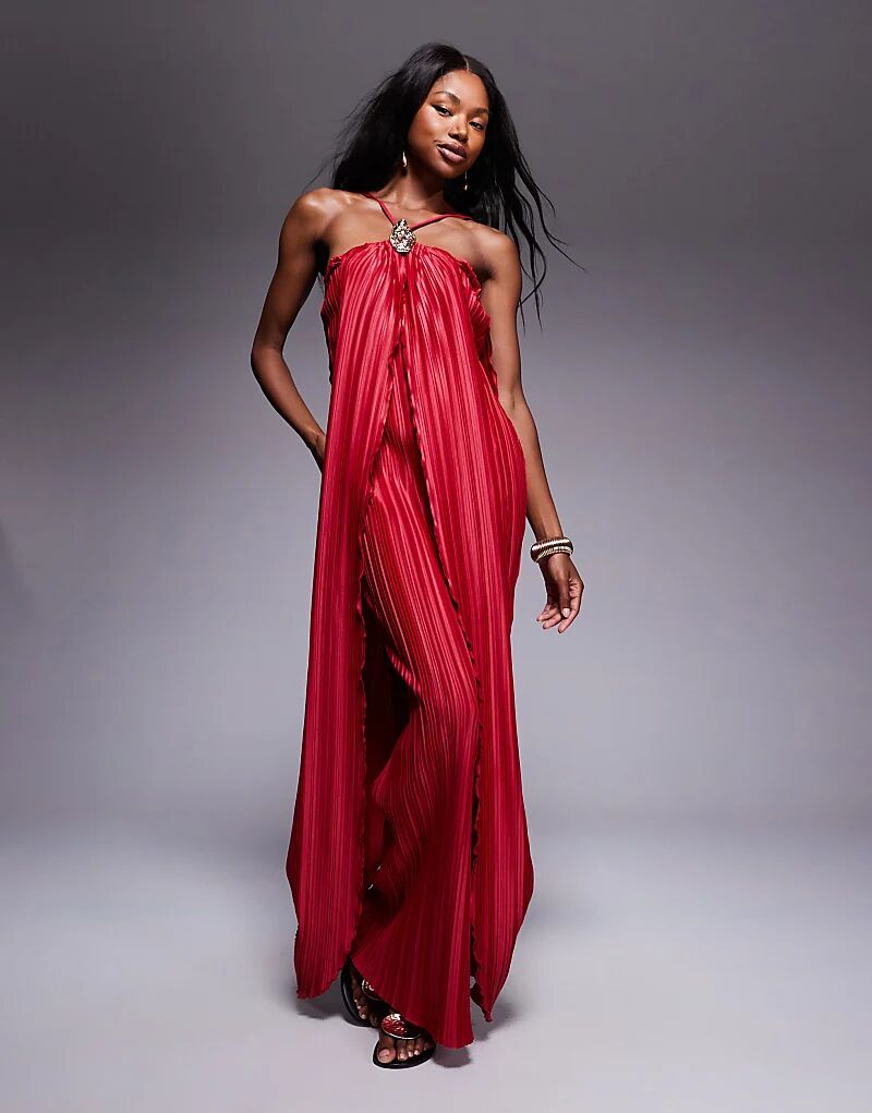 Платье макси ASOS DESIGN с лифом-халтер и плиссированной драпировкой, отделкой цвета устричного золота красного цвета
Платье макси ASOS DESIGN с лифом-халтер и плиссированной драпировкой, отделкой цвета устричного золота красного цвета