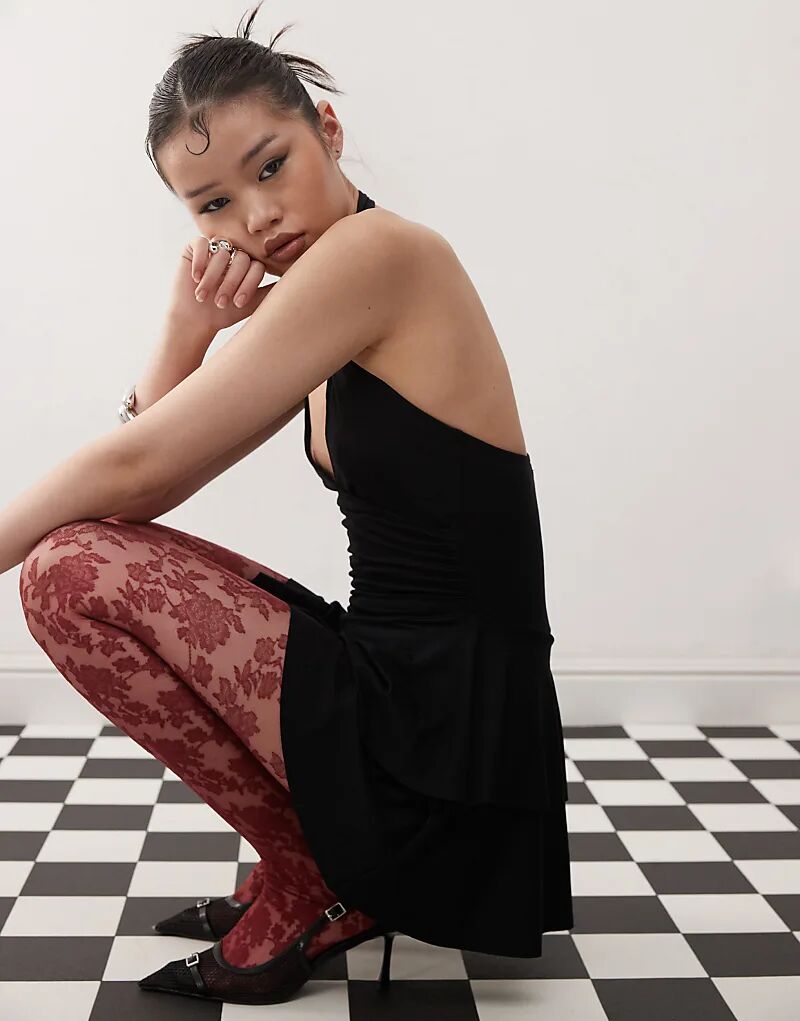 Мини-платье с запахом и лямкой через шею черного цвета Motel 
Мини-платье с запахом и лямкой через шею черного цвета Motel