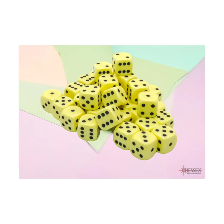 d6 12 мм Желтый с черным (36), Dice - Opaque Pastel (Chessex)
d6 12 мм Желтый с черным (36), Dice - Opaque Pastel (Chessex)