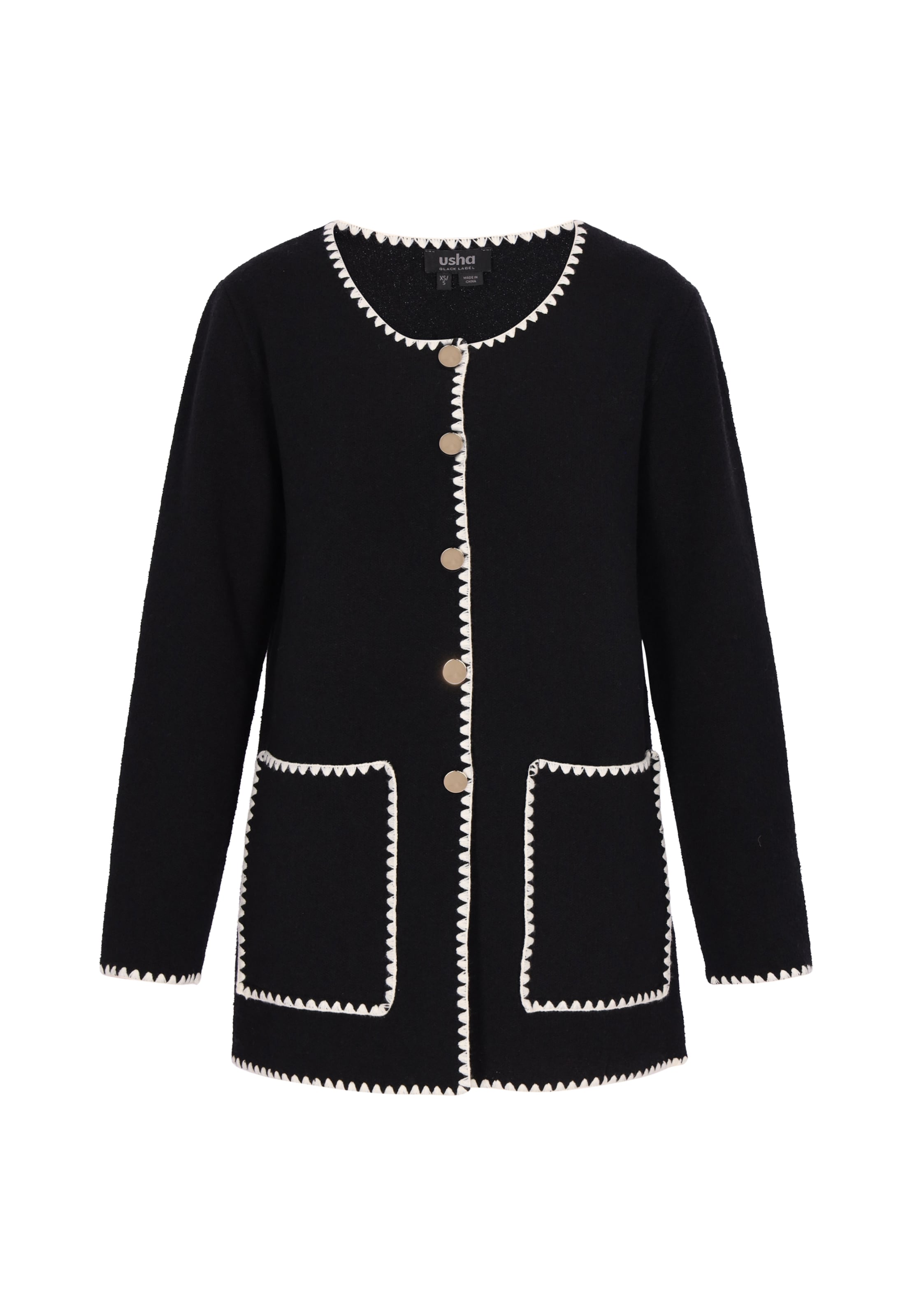 Usha BLACK LABEL Вязаный кардиган в черном цвете
Usha BLACK LABEL Вязаный кардиган в черном цвете