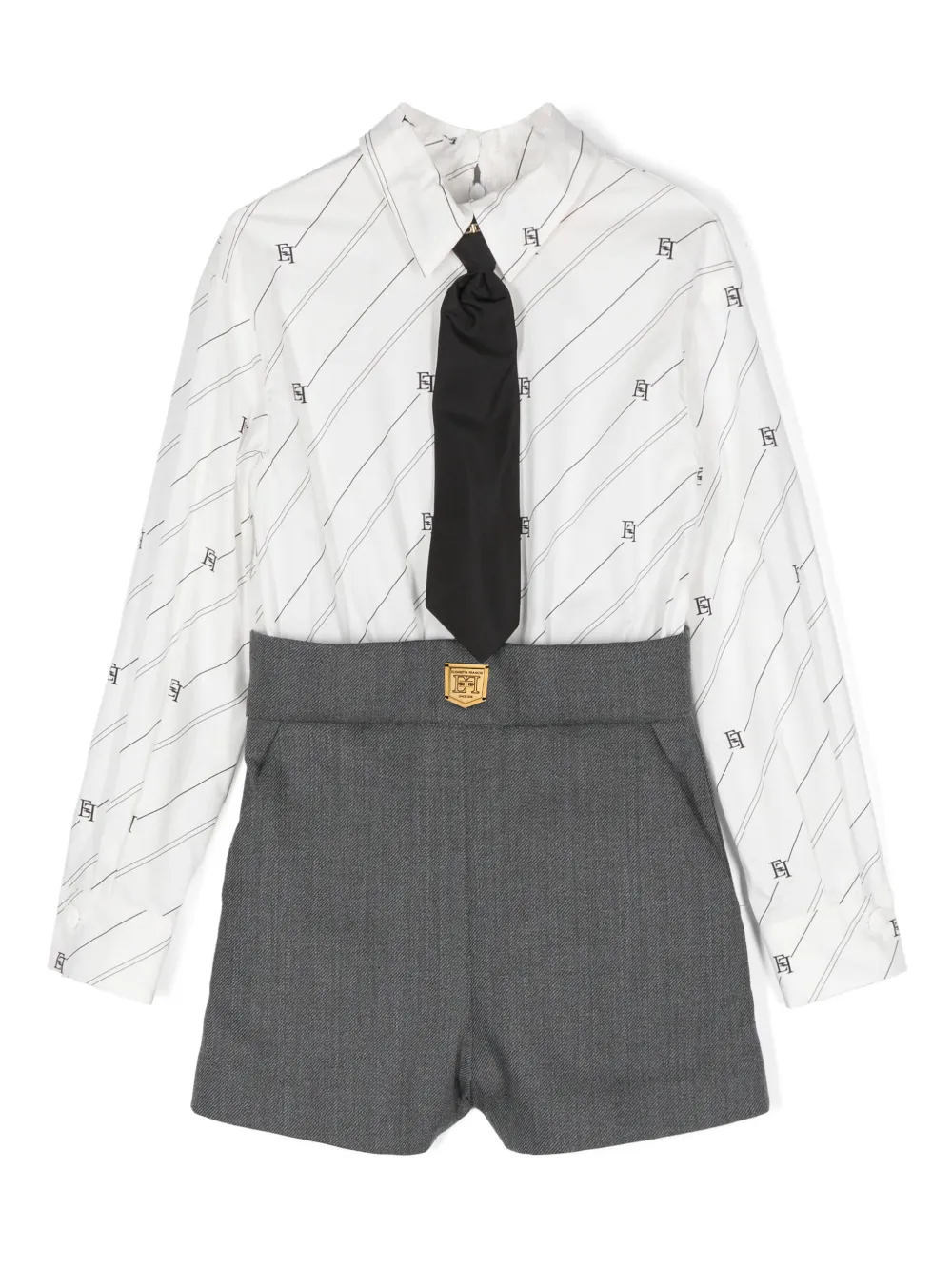 Ромпер с монограммой Elisabetta Franchi La Mia Bambina, белый
Ромпер с монограммой Elisabetta Franchi La Mia Bambina, белый