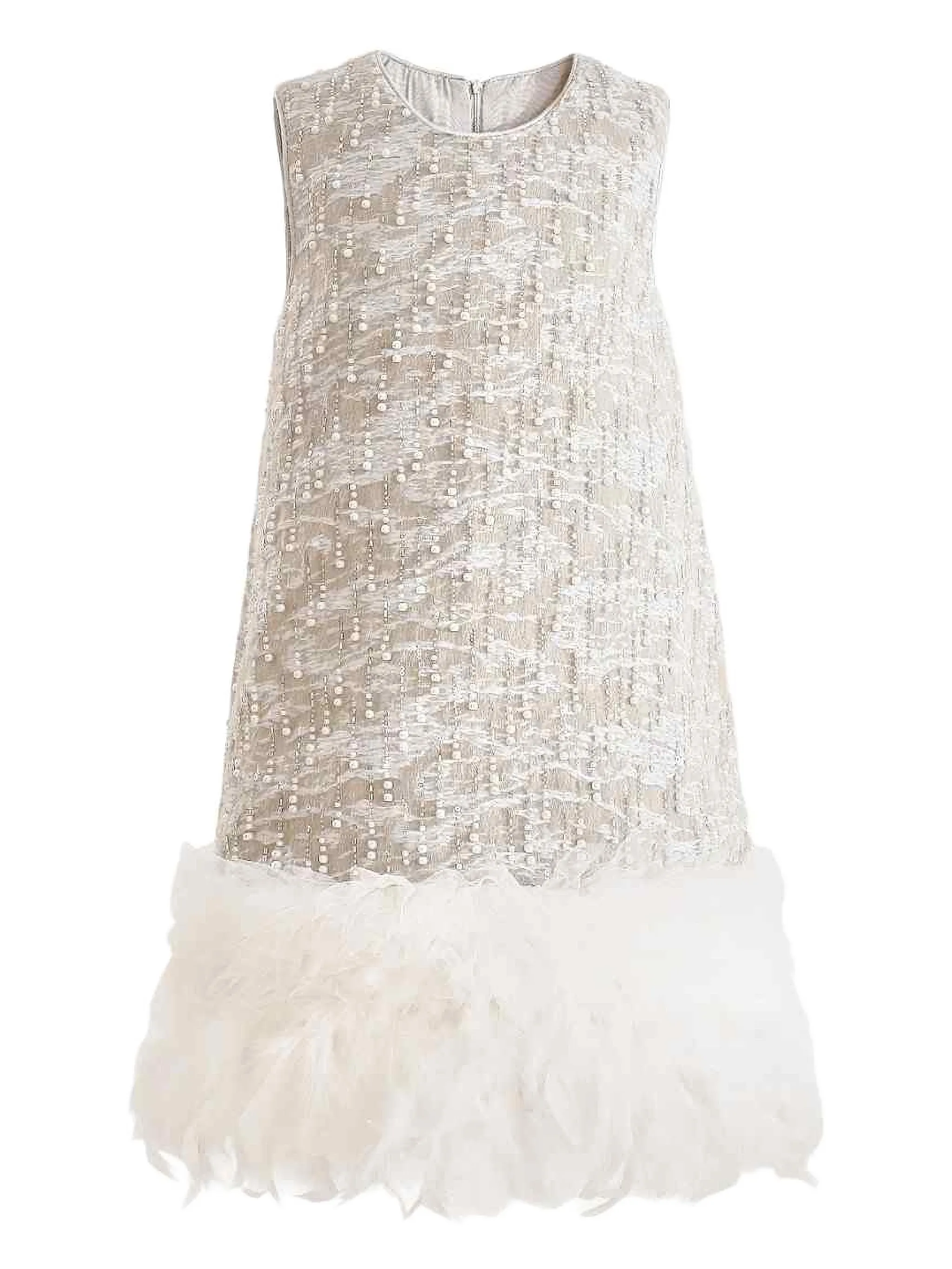 Платье с отделкой из перьев Tulleen, нейтральный
Платье с отделкой из перьев Tulleen, нейтральный