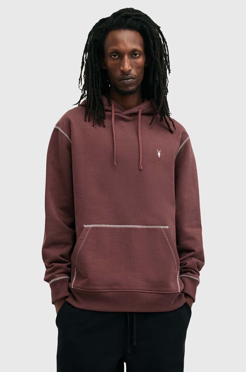 Толстовка AMIR из хлопка AllSaints, гранатовый 
Толстовка AMIR из хлопка AllSaints, гранатовый