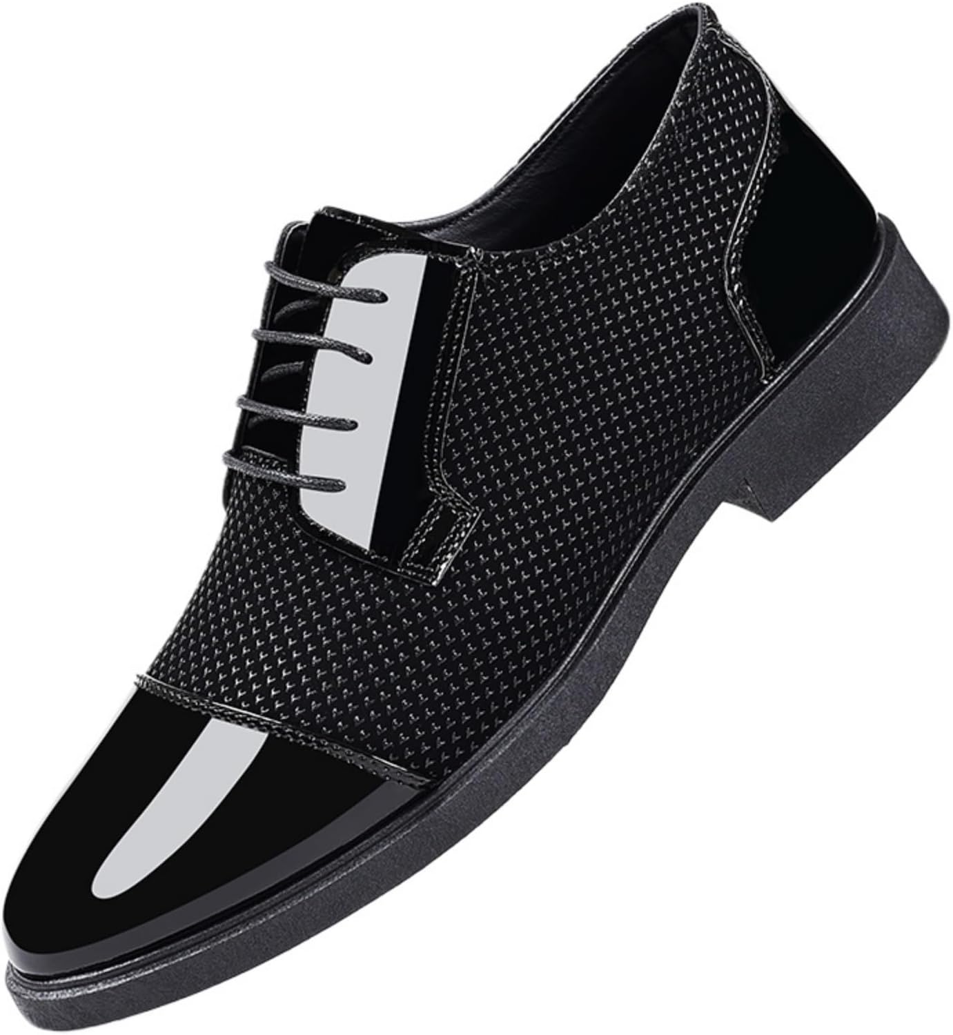 Мужские туфли-дерби из лакированной кожи с перфорированным носком, текстурированным геометрическим узором и шнуровкой, для деловых встреч, свадеб и торжественных мероприятий Kelibasi, черный
Мужские туфли-дерби из лакированной кожи с перфорированным носком, текстурированным геометрическим узором и шнуровкой, для деловых встреч, свадеб и торжественных мероприятий Kelibasi, черный