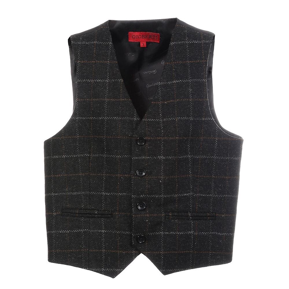 Gioberti Детский твидовый клетчатый жилет для делового костюма, цвет Dark Brown Graph
Gioberti Детский твидовый клетчатый жилет для делового костюма, цвет Dark Brown Graph
