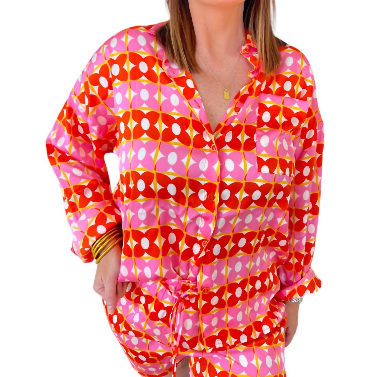 Ретро рубашка с цветочным принтом и карманами на пуговицах Karlie, Retro
Ретро рубашка с цветочным принтом и карманами на пуговицах Karlie, Retro