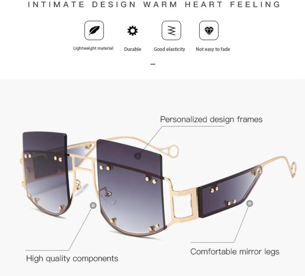 Солнцезащитные очки LVTFCO в стиле стимпанк с металлическими заклепками, без оправы, модные, с защитой от УФ-излучения UV400, для мужчин и женщин, C2 Tea
Солнцезащитные очки LVTFCO в стиле стимпанк с металлическими заклепками, без оправы, модные, с защитой от УФ-излучения UV400, для мужчин и женщин, C2 Tea