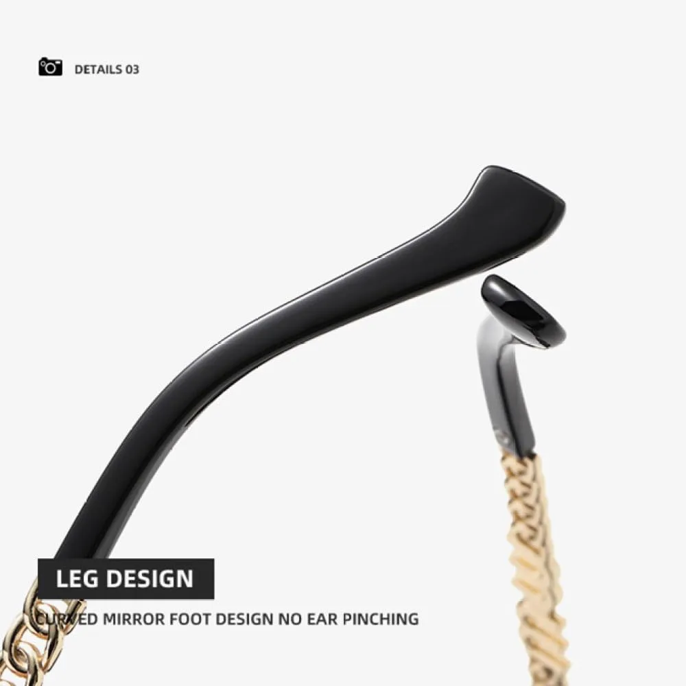 Модные винтажные квадратные солнцезащитные очки для женщин, стильные женские солнцезащитные очки с металлической цепочкой и крупной оправой MTZJH, Gray Black
Модные винтажные квадратные солнцезащитные очки для женщин, стильные женские солнцезащитные очки с металлической цепочкой и крупной оправой MTZJH, Gray Black