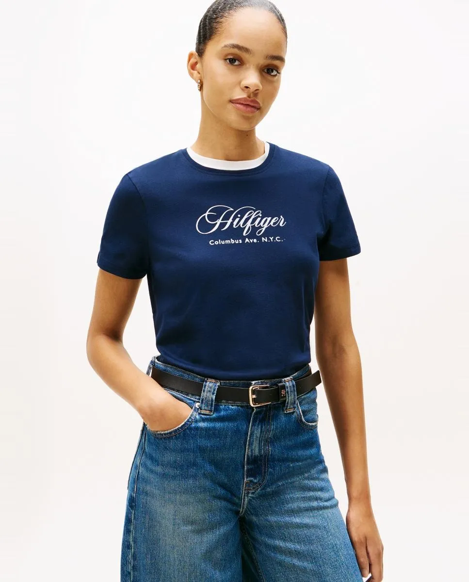 Женская футболка с коротким рукавом и курсивным логотипом Tommy Hilfiger, темно-синий
Женская футболка с коротким рукавом и курсивным логотипом Tommy Hilfiger, темно-синий