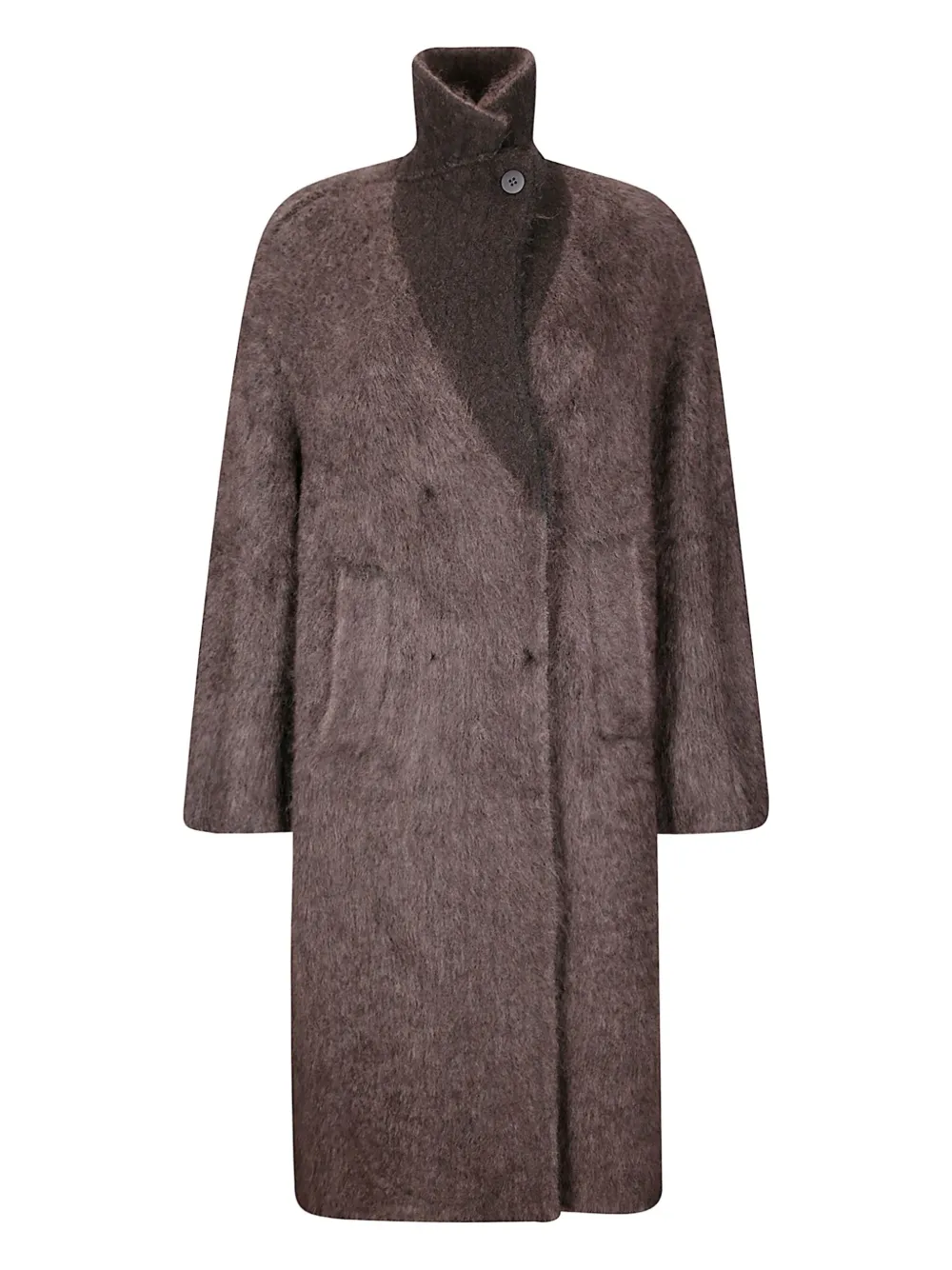 Двубортное пальто с высоким воротником Boboutic, коричневый
Двубортное пальто с высоким воротником Boboutic, коричневый
