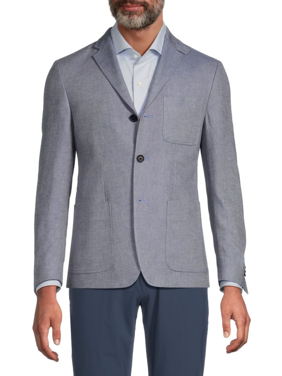 Спортивное пальто облегающего кроя из однотонной льняной ткани с двумя пуговицами Kenneth Cole, синий
Спортивное пальто облегающего кроя из однотонной льняной ткани с двумя пуговицами Kenneth Cole, синий