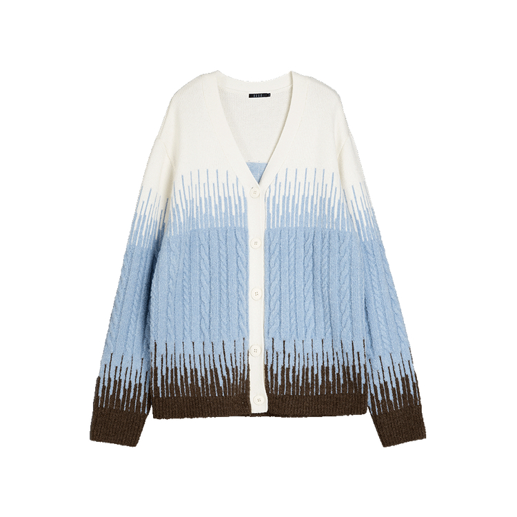 ELLE Свитер женский синий V-образный вырез умеренный кардиган
ELLE Свитер женский синий V-образный вырез умеренный кардиган