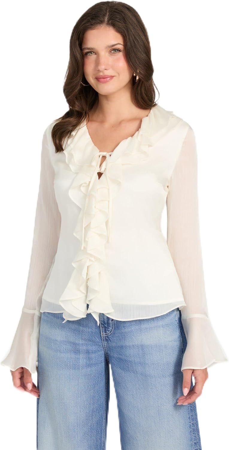 Топ с рюшами GUESS Sana, Dove White
Топ с рюшами GUESS Sana, Dove White