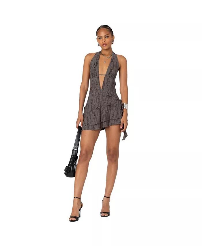 Женское мини-платье с открытой спиной и бахромой Edikted, коричневый
Женское мини-платье с открытой спиной и бахромой Edikted, коричневый