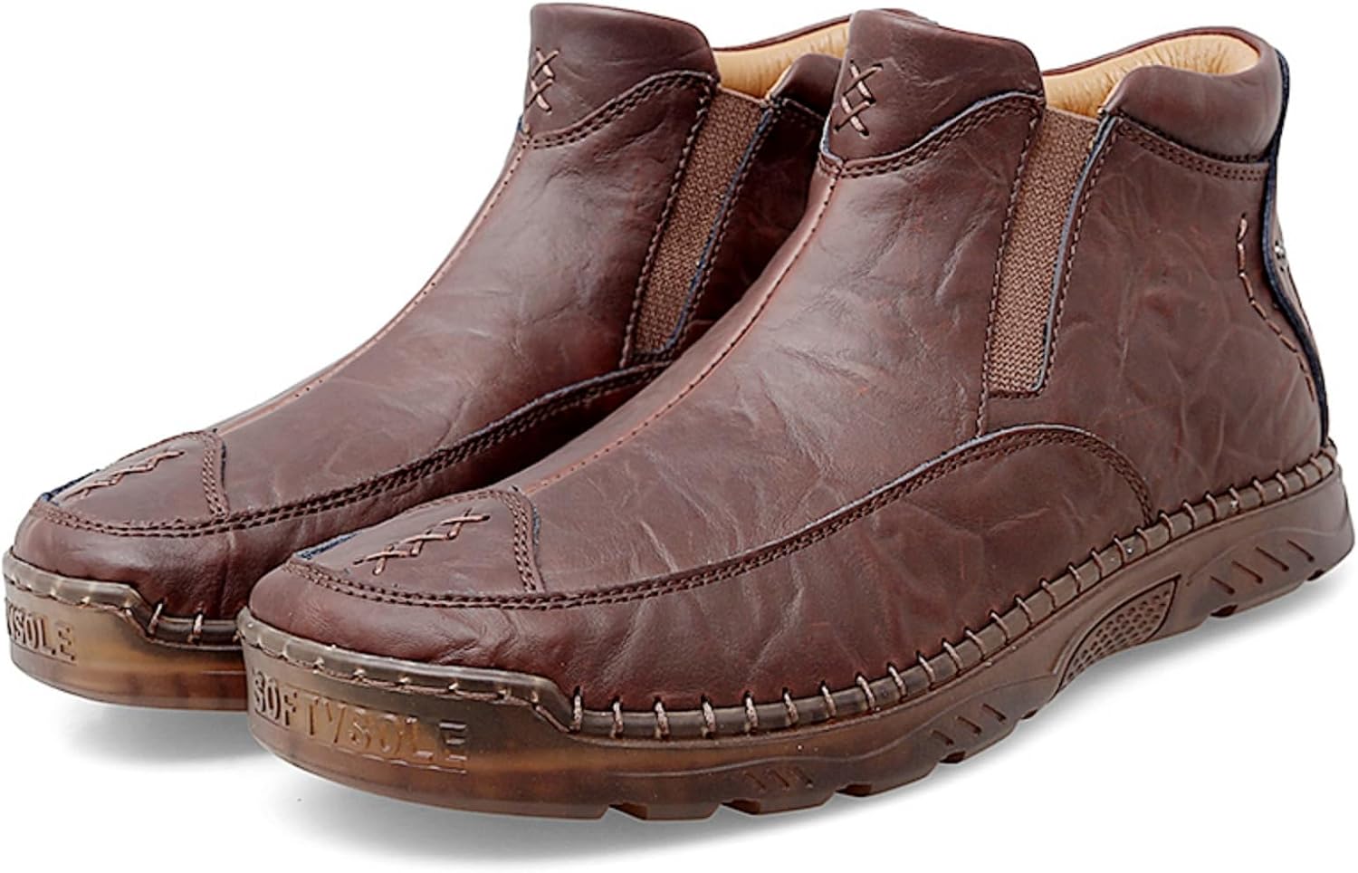 Мужские сшитые вручную ботинки Челси из натуральной кожи, средний верх, круглый носок, повседневные ботинки до щиколотки, комфортные, легкие, противоскользящие, для прогулок, работы, поездок, путешествий и повседневной носки Yrzhgdl, коричневый
Мужские сшитые вручную ботинки Челси из натуральной кожи, средний верх, круглый носок, повседневные ботинки до щиколотки, комфортные, легкие, противоскользящие, для прогулок, работы, поездок, путешествий и повседневной носки Yrzhgdl, коричневый