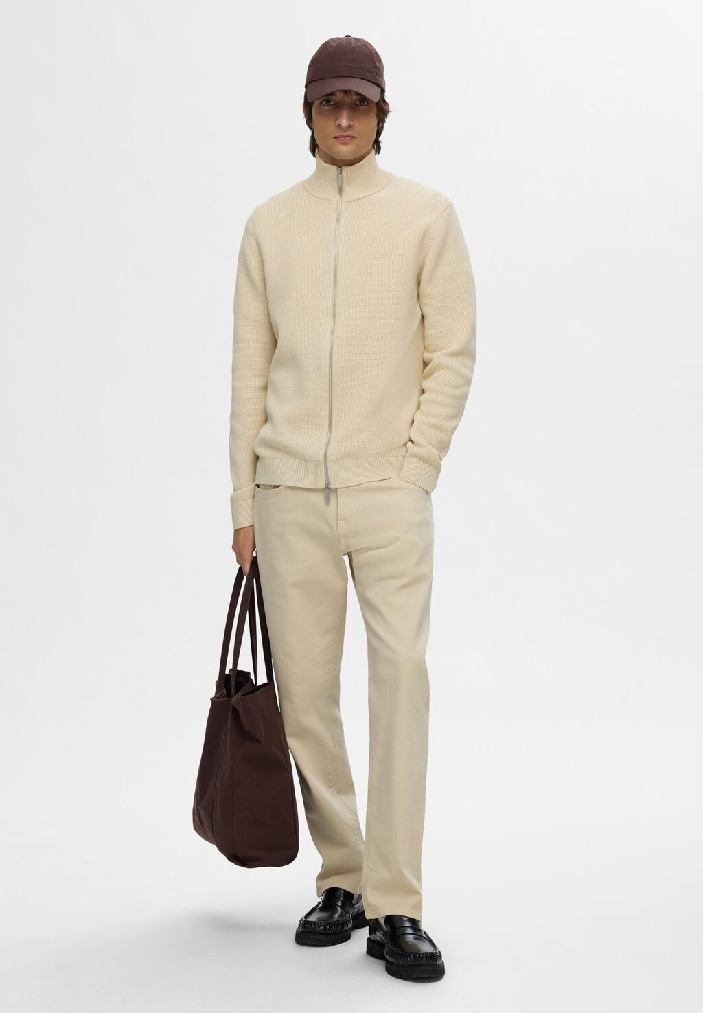 Кардиган SLHDANE STRUCTURE Selected Homme, бежевый 
Кардиган SLHDANE STRUCTURE Selected Homme, бежевый