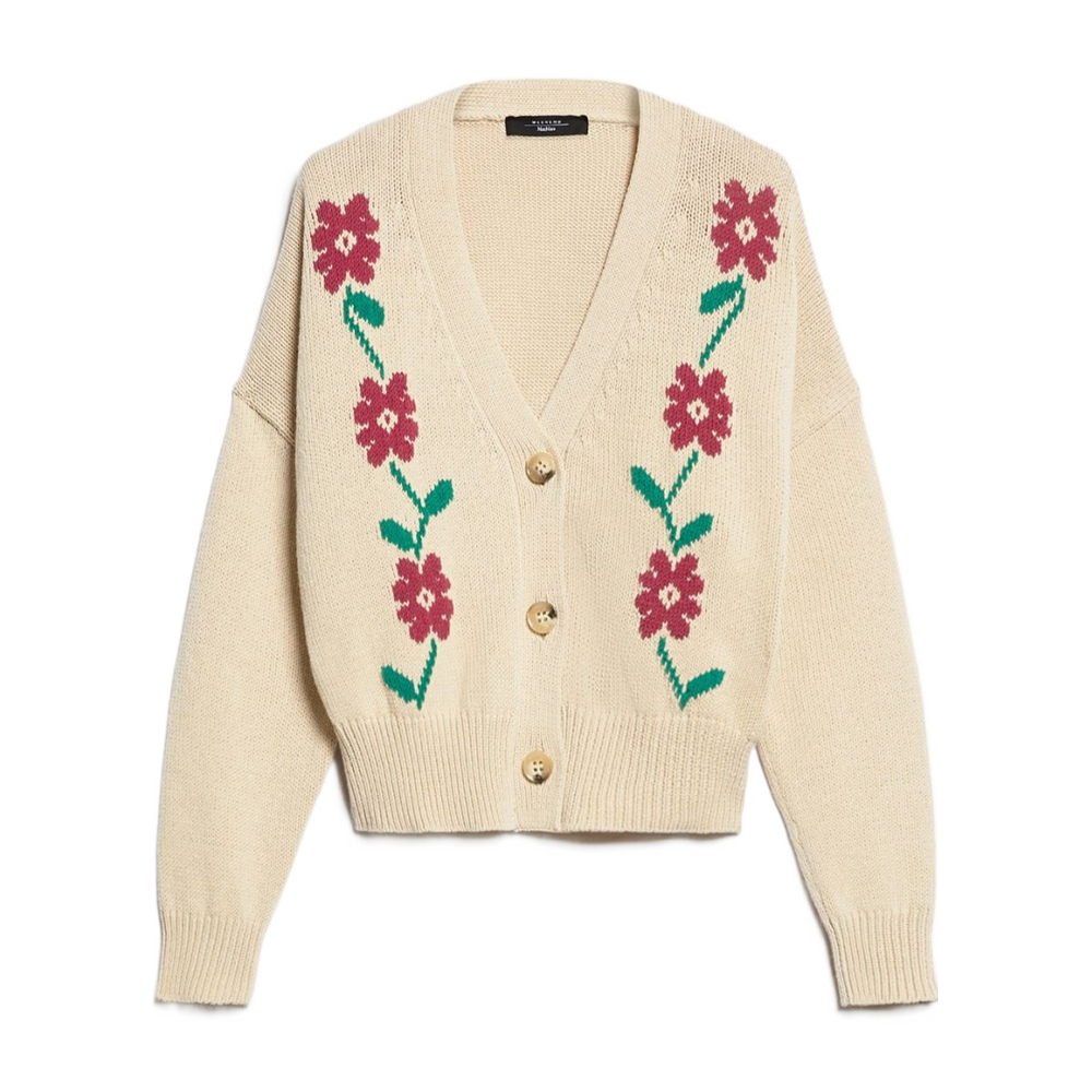 Футболка с V-образным вырезом и цветочным принтом WEEKEND MaxMara, коричневый 
Футболка с V-образным вырезом и цветочным принтом WEEKEND MaxMara, коричневый