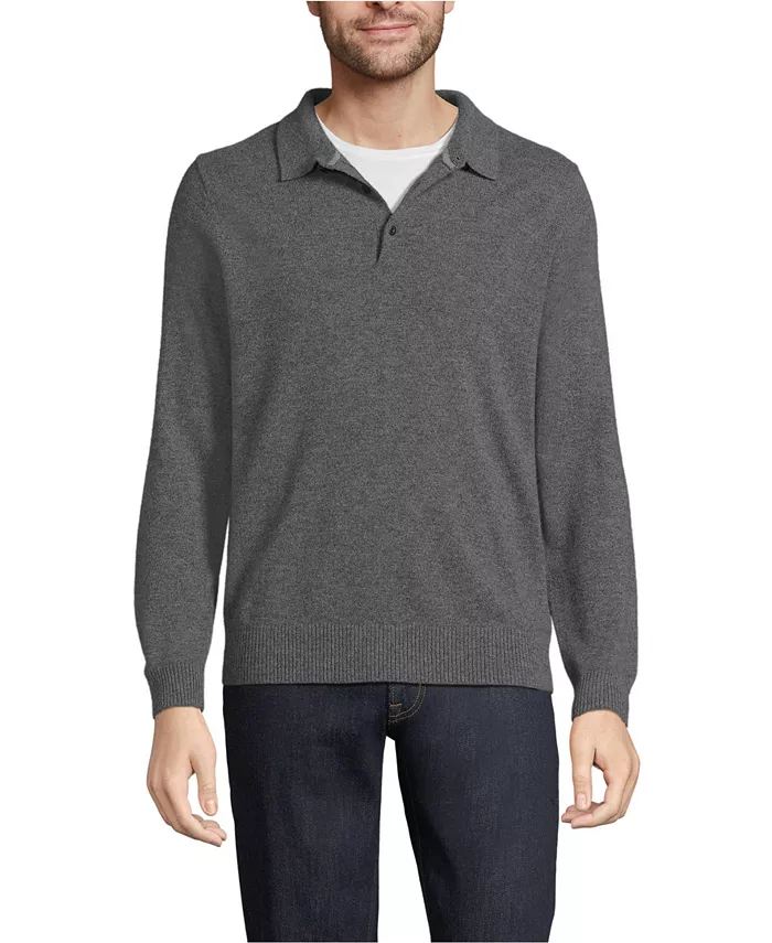 Мужской кашемировый свитер с длинным рукавом, поло Lands' End, серый
Мужской кашемировый свитер с длинным рукавом, поло Lands' End, серый