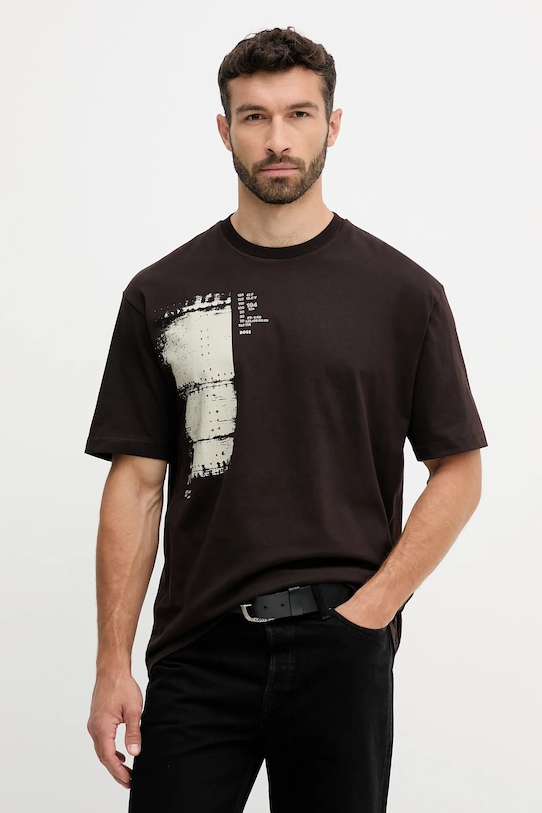 Хлопковая футболка Boss Orange, коричневый
Хлопковая футболка Boss Orange, коричневый
