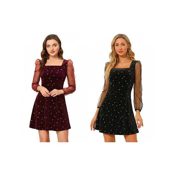 2 упаковки женского платья с длинными рукавами из сетки и бархата Allegra K, Black Red
2 упаковки женского платья с длинными рукавами из сетки и бархата Allegra K, Black Red