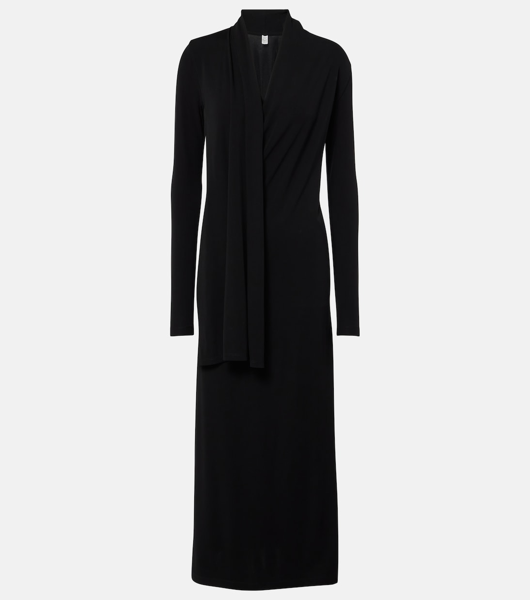 Платье макси из джерси с шарфом Toteme, черный
Платье макси из джерси с шарфом Toteme, черный