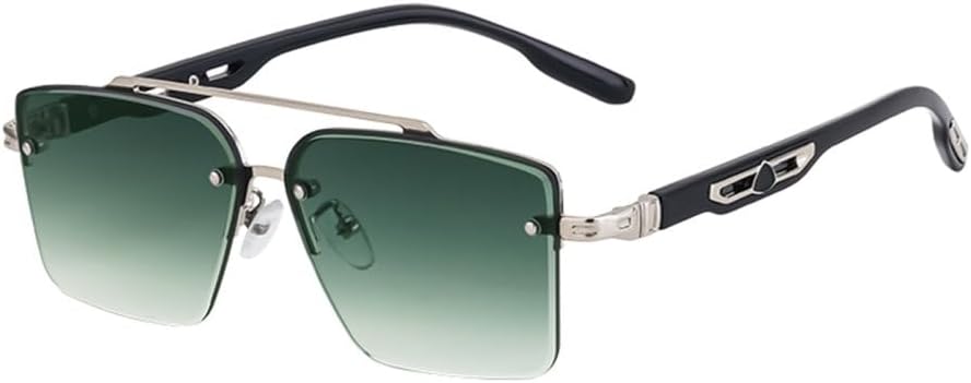 LVTFCO Модные мужские солнцезащитные очки без оправы, женские винтажные классические солнцезащитные очки в стиле панк, солнцезащитные очки с защитой от УФ-излучения UV400, Silver Green
LVTFCO Модные мужские солнцезащитные очки без оправы, женские винтажные классические солнцезащитные очки в стиле панк, солнцезащитные очки с защитой от УФ-излучения UV400, Silver Green