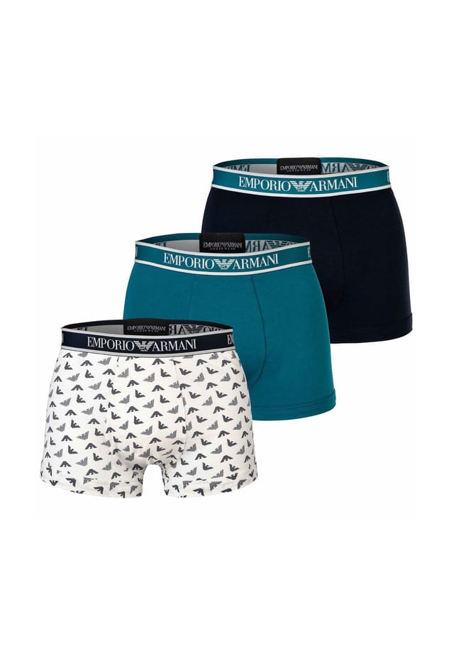 Комплект из 3 трусов-боксеров - шорты с логотипом на резинке из эластичного хлопка Emporio Armani, синий
Комплект из 3 трусов-боксеров - шорты с логотипом на резинке из эластичного хлопка Emporio Armani, синий
