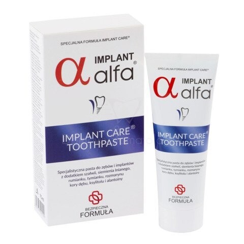 Специализированная зубная паста и имплантаты, 75 мл Alfa Implant
Специализированная зубная паста и имплантаты, 75 мл Alfa Implant