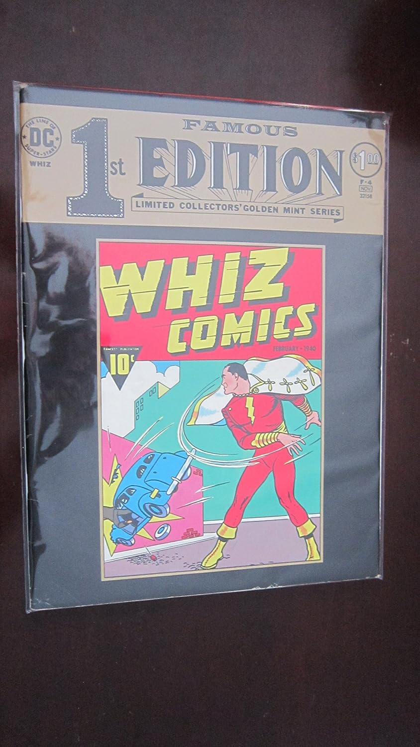 Whiz Comics Proudly Presents Captain Marvel: F-4 (Famous 1st Edition: Limited Collectors' Golden Mint Series, 1) Shazam Cover (DC Comics)
Whiz Comics Proudly Presents Captain Marvel: F-4 (Famous 1st Edition: Limited Collectors' Golden Mint Series, 1) Shazam Cover (DC Comics)
