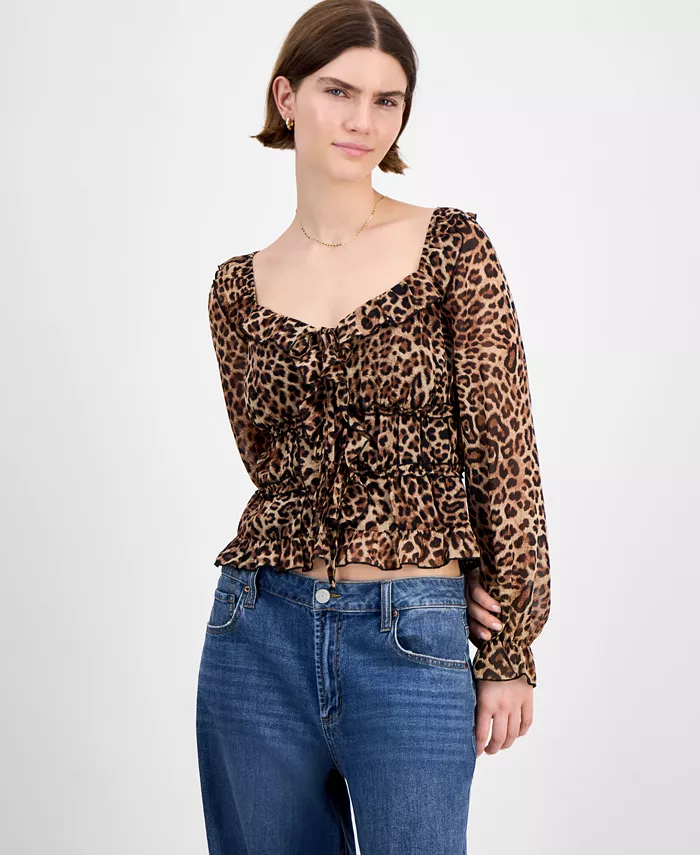 Блузка с воланами и завязками на спине для юниоров Tinseltown, коричневый/бежевый
Блузка с воланами и завязками на спине для юниоров Tinseltown, коричневый/бежевый