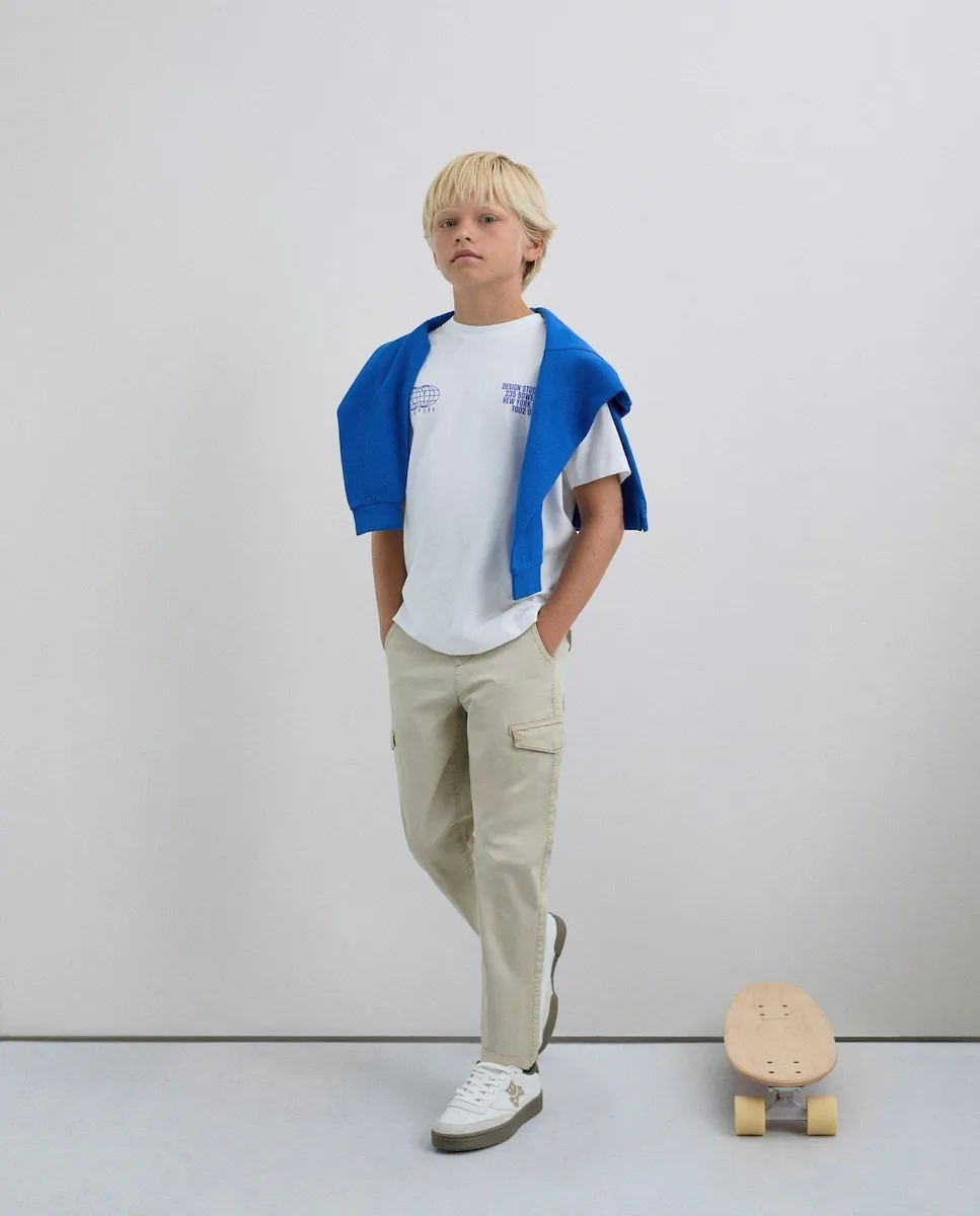 Детская футболка из органического хлопка с коротким рукавом Scalpers, белый 
Детская футболка из органического хлопка с коротким рукавом Scalpers, белый