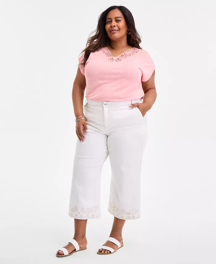 Укороченные джинсы больших размеров с высокой талией и широкими штанинами Style & Co, синий
Укороченные джинсы больших размеров с высокой талией и широкими штанинами Style & Co, синий