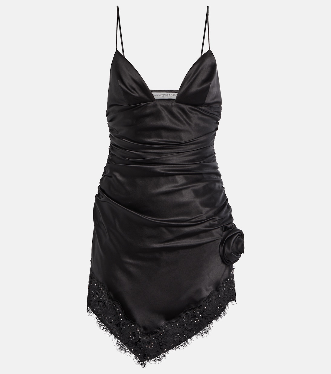 Мини-платье из смесового шелкового атласа с декоративными элементами Alessandra Rich, черный
Мини-платье из смесового шелкового атласа с декоративными элементами Alessandra Rich, черный