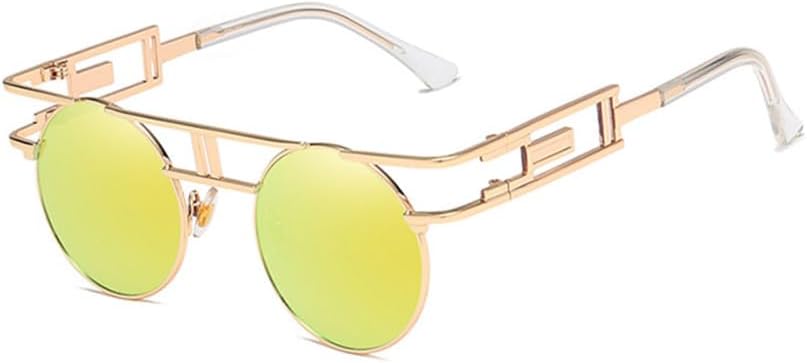 Модные круглые солнцезащитные очки в стиле стимпанк для мужчин и женщин, с металлической оправой, в стиле ретро, винтажные солнцезащитные очки, стильные TYUVIVO, Gold Gold
Модные круглые солнцезащитные очки в стиле стимпанк для мужчин и женщин, с металлической оправой, в стиле ретро, винтажные солнцезащитные очки, стильные TYUVIVO, Gold Gold