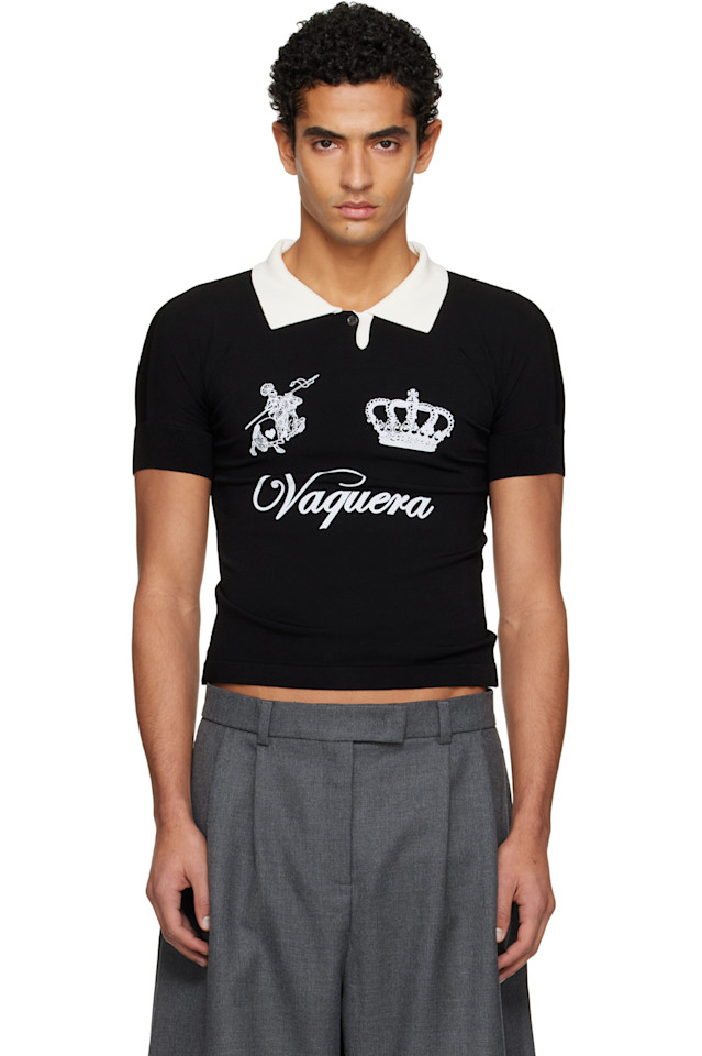 Vaquera Черное вязаное поло
Vaquera Черное вязаное поло