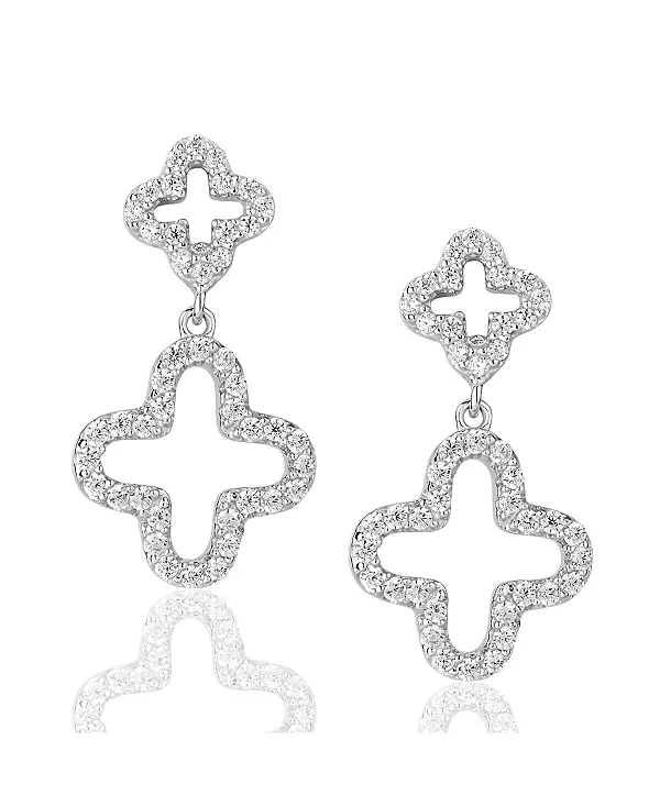 Серьги-Подвески Suzy Levian из стерлингового серебра с кубическим цирконием в форме двух клеверов Suzy Levian New York, silver
Серьги-Подвески Suzy Levian из стерлингового серебра с кубическим цирконием в форме двух клеверов Suzy Levian New York, silver