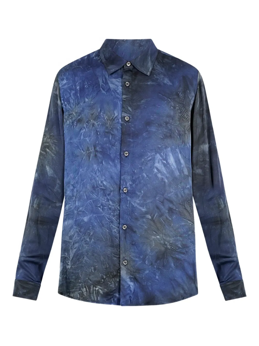 Рубашка с длинными рукавами в стиле тай-дай YES LONDON, синий 
Рубашка с длинными рукавами в стиле тай-дай YES LONDON, синий