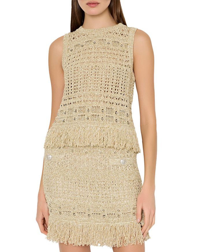 Вязаный топ с бахромой из бисера MILLY, коричневый/бежевый
Вязаный топ с бахромой из бисера MILLY, коричневый/бежевый