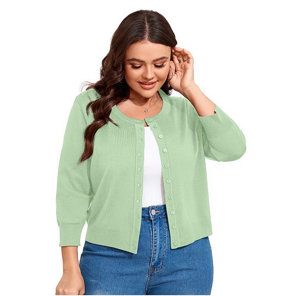 Кардиган женский plus size с 3/4 рукавом и пуговицами Yesfashion, Light Green
Кардиган женский plus size с 3/4 рукавом и пуговицами Yesfashion, Light Green