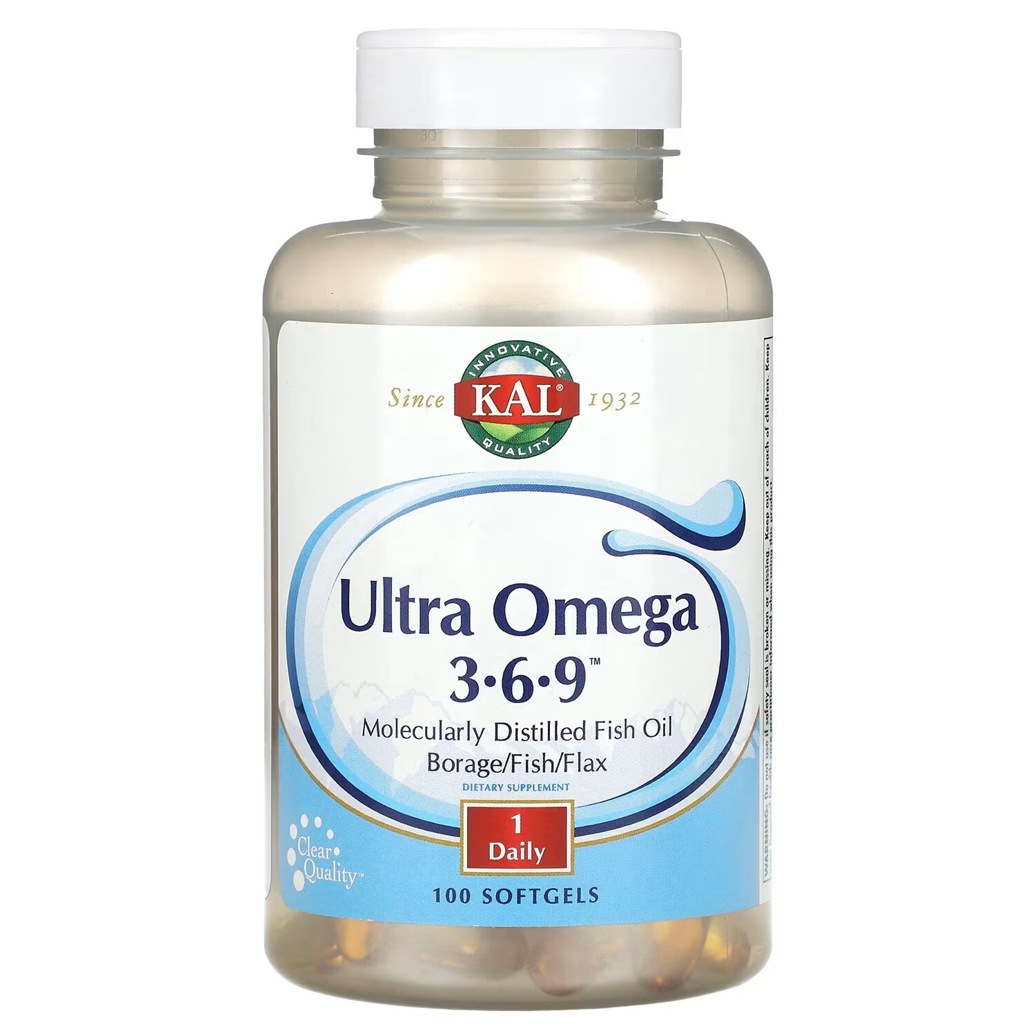 Добавка Kal Ultra Omega 3-6-9, 100 мягких таблеток 
Добавка Kal Ultra Omega 3-6-9, 100 мягких таблеток