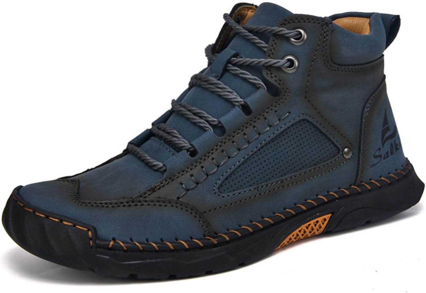 Мужские кожаные ботинки Baiquwo с ручной строчкой, шнуровкой, плоской подошвой, средним голенищем, легкие, с округлым носком, противоскользящие, повседневные кроссовки для ходьбы, походов, вождения и ежедневной носки, синий
Мужские кожаные ботинки Baiquwo с ручной строчкой, шнуровкой, плоской подошвой, средним голенищем, легкие, с округлым носком, противоскользящие, повседневные кроссовки для ходьбы, походов, вождения и ежедневной носки, синий