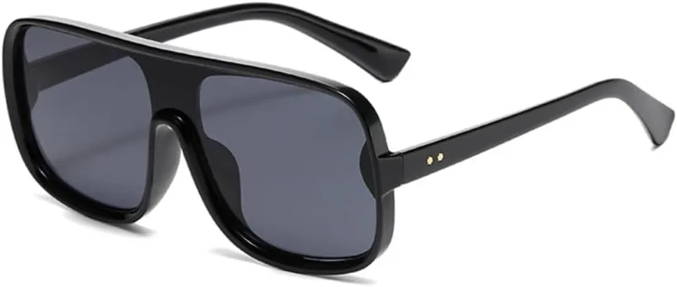 Крупные цельные солнцезащитные очки для женщин и мужчин в стиле ретро с заклепками, градиентной подсветкой и защитой от УФ-излучения UV400 TVTBBVV, Black Grey
Крупные цельные солнцезащитные очки для женщин и мужчин в стиле ретро с заклепками, градиентной подсветкой и защитой от УФ-излучения UV400 TVTBBVV, Black Grey