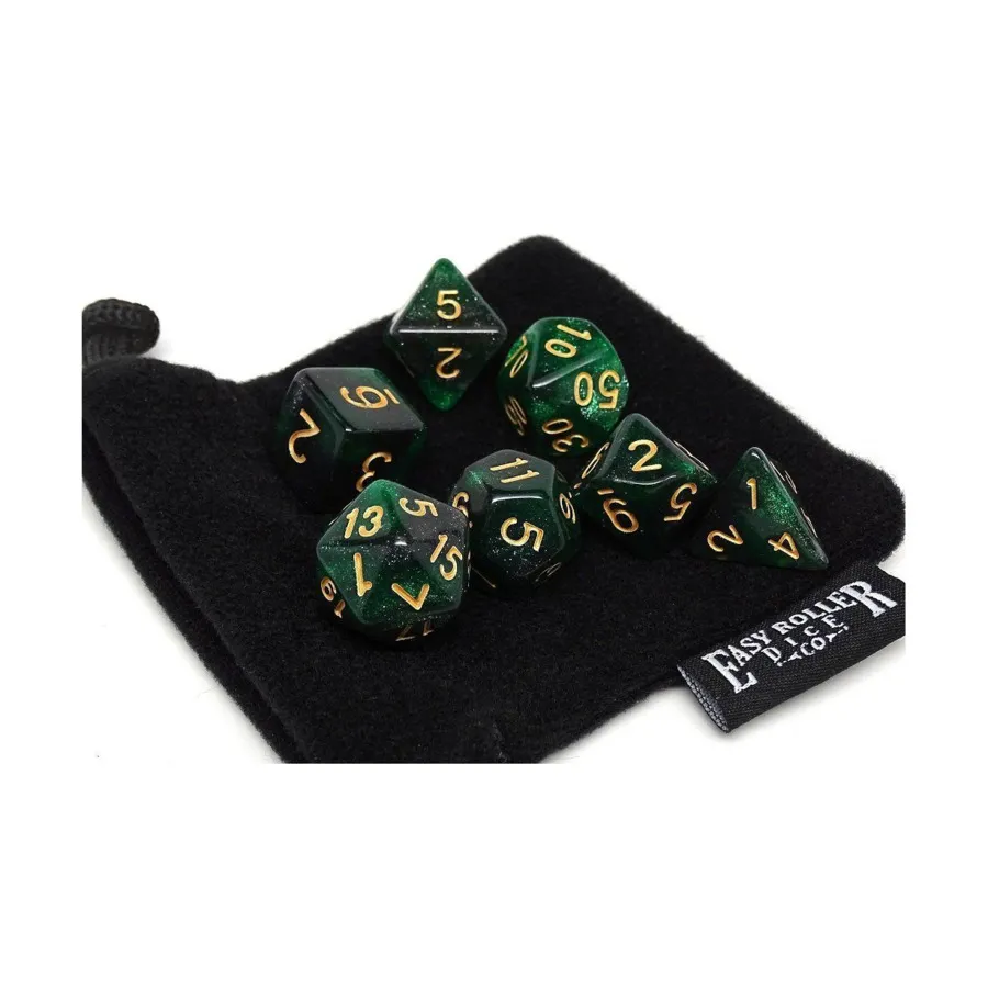 Изумрудно-зеленая звездная пыль с золотом (7), Dice - 7 Piece Poly Sets - Galaxy/Stardust (Easy Roller Dice)
Изумрудно-зеленая звездная пыль с золотом (7), Dice - 7 Piece Poly Sets - Galaxy/Stardust (Easy Roller Dice)