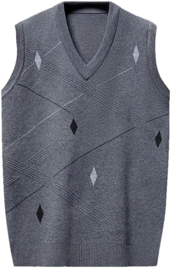 Мужской пуловер без рукавов V-образного выреза
Мужской пуловер без рукавов V-образного выреза