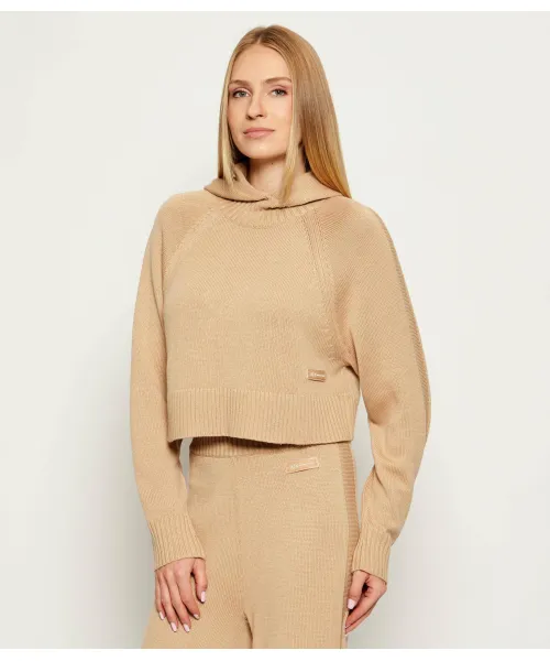 Свитер Cropped fit Armani Exchange, бежевый 
Свитер Cropped fit Armani Exchange, бежевый